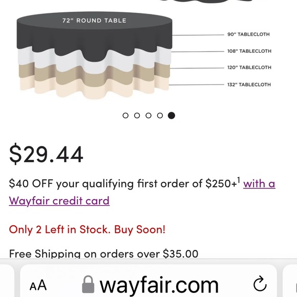 COPY - Lann’s Linens Tablecloth 120” - Picture 2 of 2